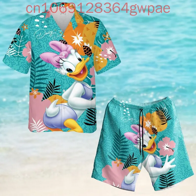 

Disney Donald Duck Men Women Hawaiian Shirt Floral Vacation Holiday Tropical Summer Trip Shirt Beach Short Sleeve Shorts Shirt