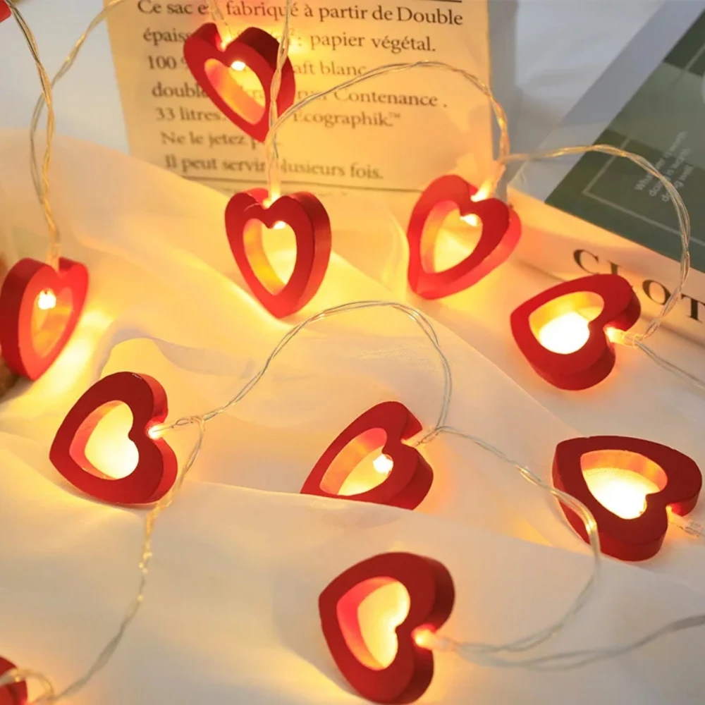 

Heart String Lights LED String Lights Warm Light Ambiance Decor Valentine's Day String Lights Unique Romantic Design Red