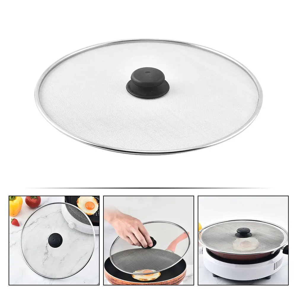 

Stainless Steel Grease Splatter Guard for Frying Pan Oil Proof Mesh Cover Splash Screen for Pots Pans Wok Cooking Kitchen Tool