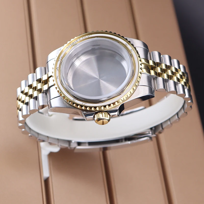 Серебристый, золотой корпус 40 мм, ремешок из нержавеющей стали 20 мм для Seiko Nh34 Nh35 Nh36 Nh38 Miyota 8215 ETA2824 28,5 мм циферблат Sea-Dweller