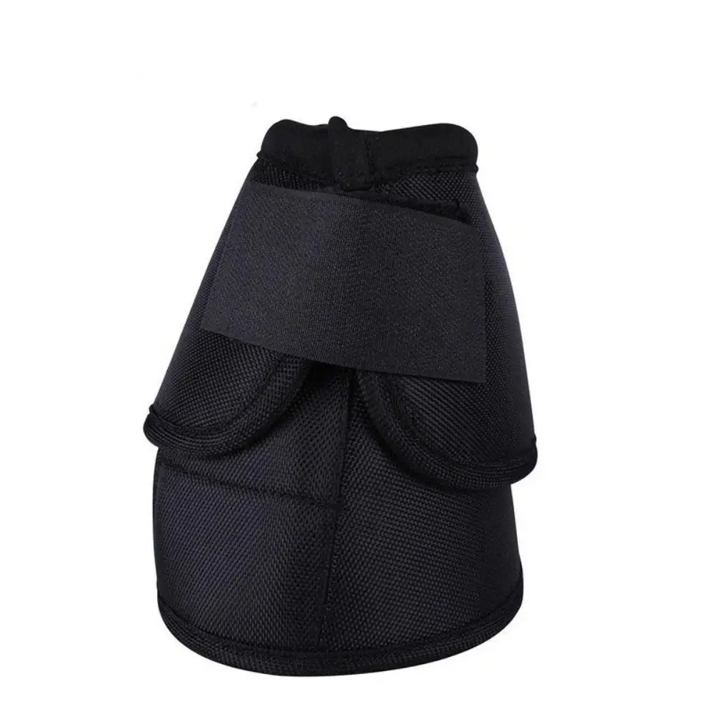 1pair Durable Horse Feet Guards Black Oxford Fabric Horse Boots Sturdy Tear Resistant Hoof Wrists Protector Equestrian Equipment