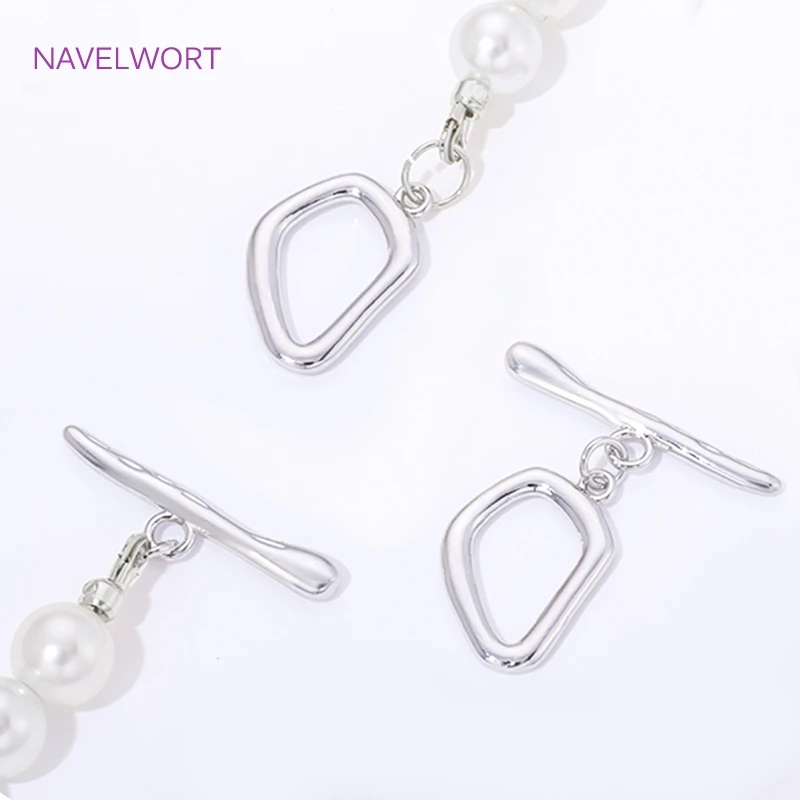 Rhodium Plated Irregular Toggle Clasps For Bracelet Making Supplies,Brass Jewelry Clasps Connector,DIY Jewelry Making Findings image 2