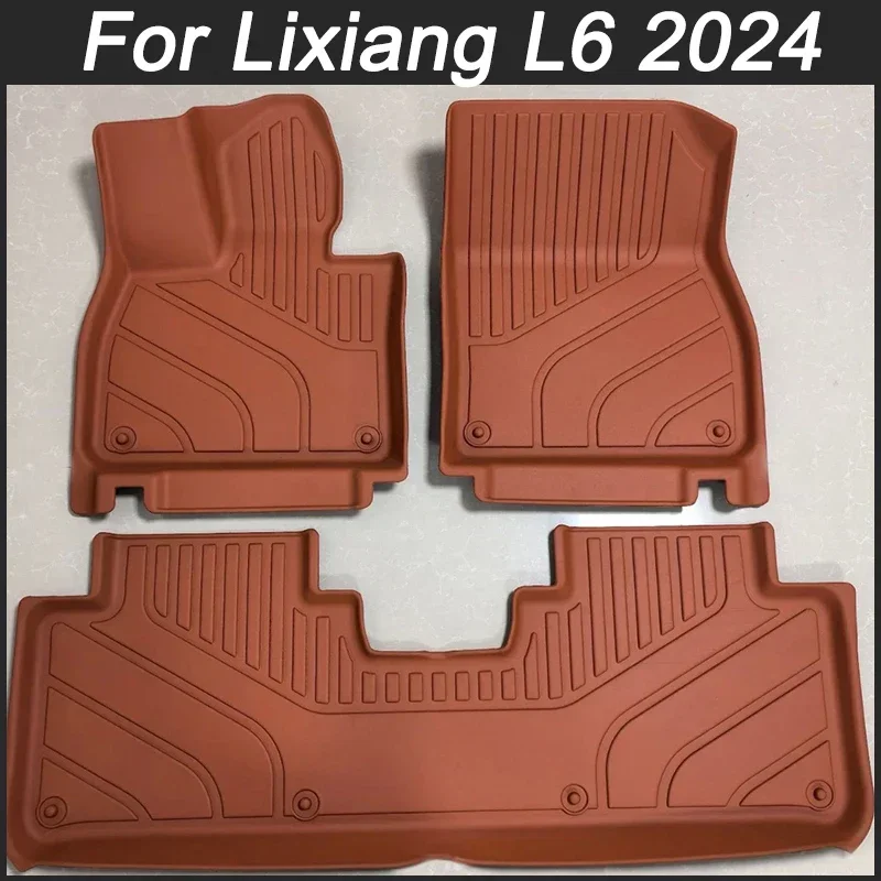 

Wholesale for Lixiang L6 2024 Car Floor Mats TPE Car Carpet Black Floor Liners Orange Waterproof Non-slip Foot Pad