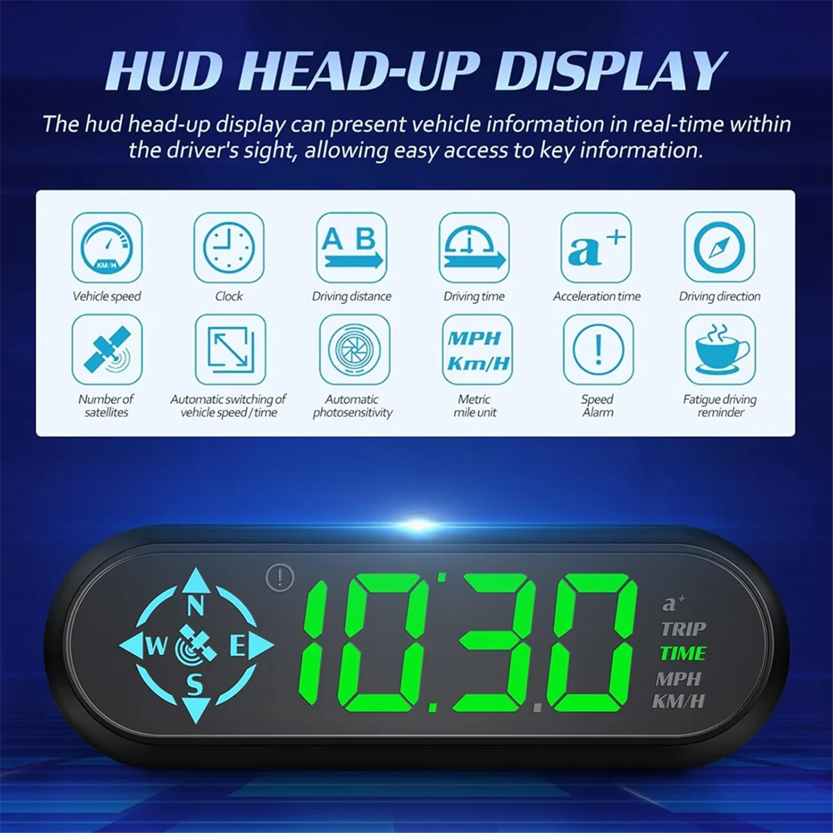 New Car Digital GPS Speedometer Car Heads Up Display Speedometer Car Odometer Windshield Smart Speedometer Hud for Vehicle