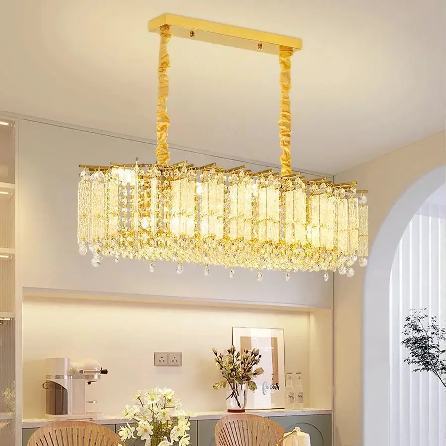 Light luxury crystal chandelier, living room lamp, atmospheric high-end lamp, bedroom chandelier, ceiling lamp dual-purpose