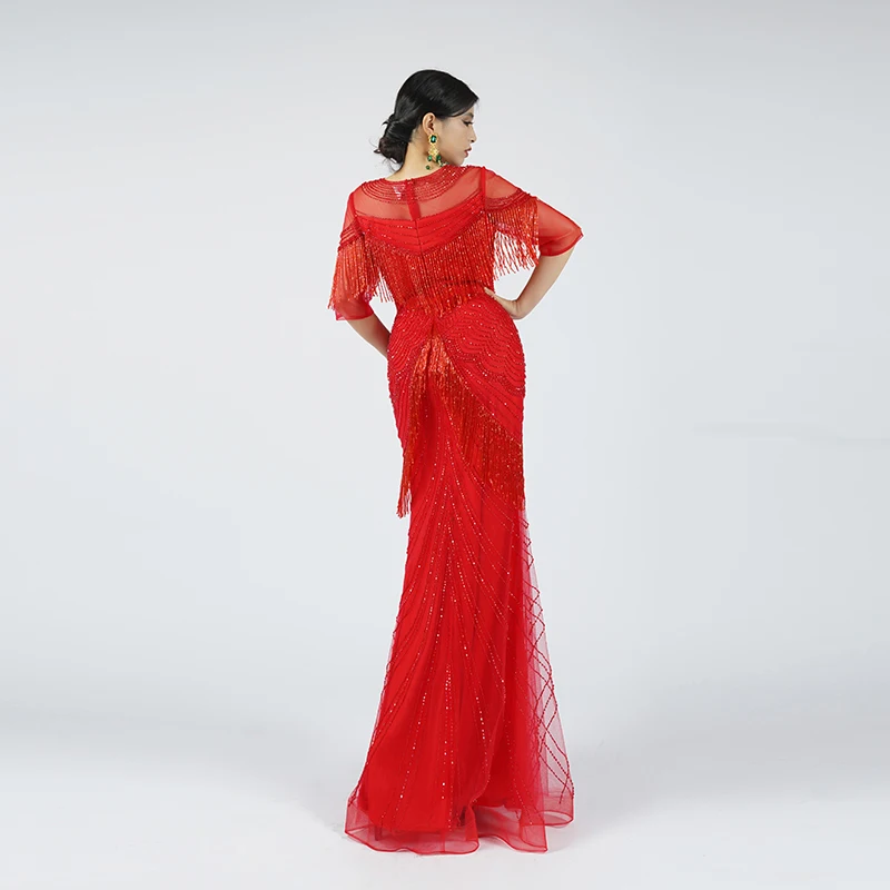 Robes de Rhpour femmes, Tessels à franges perlées, Robe de soirée vertébrale élégante pour les occasions formelles, Dallas, Nouveau, 2024
