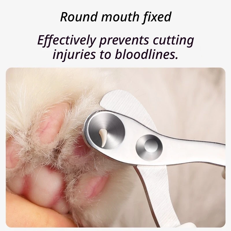 Pet Nail Clippers for Cats Dogs, Safe Round Tip Avoid Quick, Sharp Stainless Steel Blade, Soft Rubber Grip Non Slip