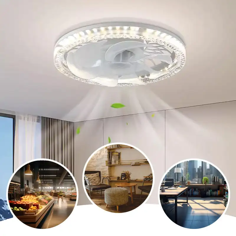 2-in-1 Mute Adjustable Fan Light with Remote Control Modern and Simple Home Intelligent Remote Control Restaurant LED Fan Light