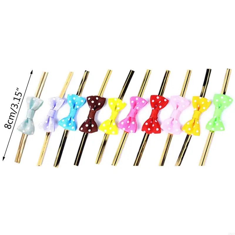 A6HD Bow Tie Wrapped Golden Wire 100pcs ملزمة Lollipop Candy Packaging Bags Fortener for Festival Wedding Party Dame Dame