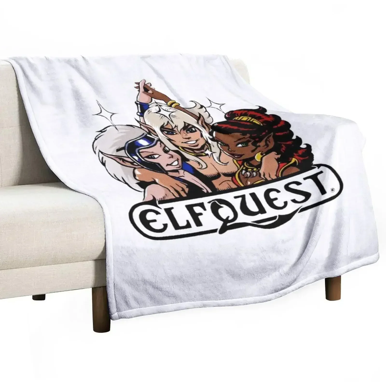 ElfQuest: Retro Trio Throw Blanket Shaggy Bed covers Hairy Hairys Picnic Soft Beds Blankets