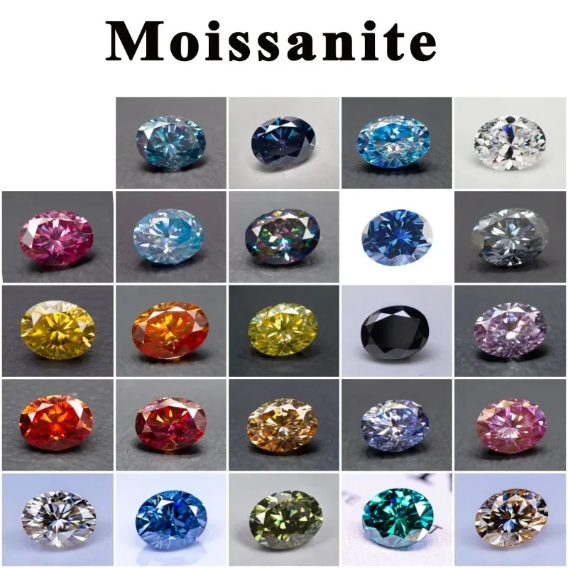 

Moissanite Stone Oval Cut VVS1 High-quality DIY Charms Jewelry Making Main Materials with Certificate