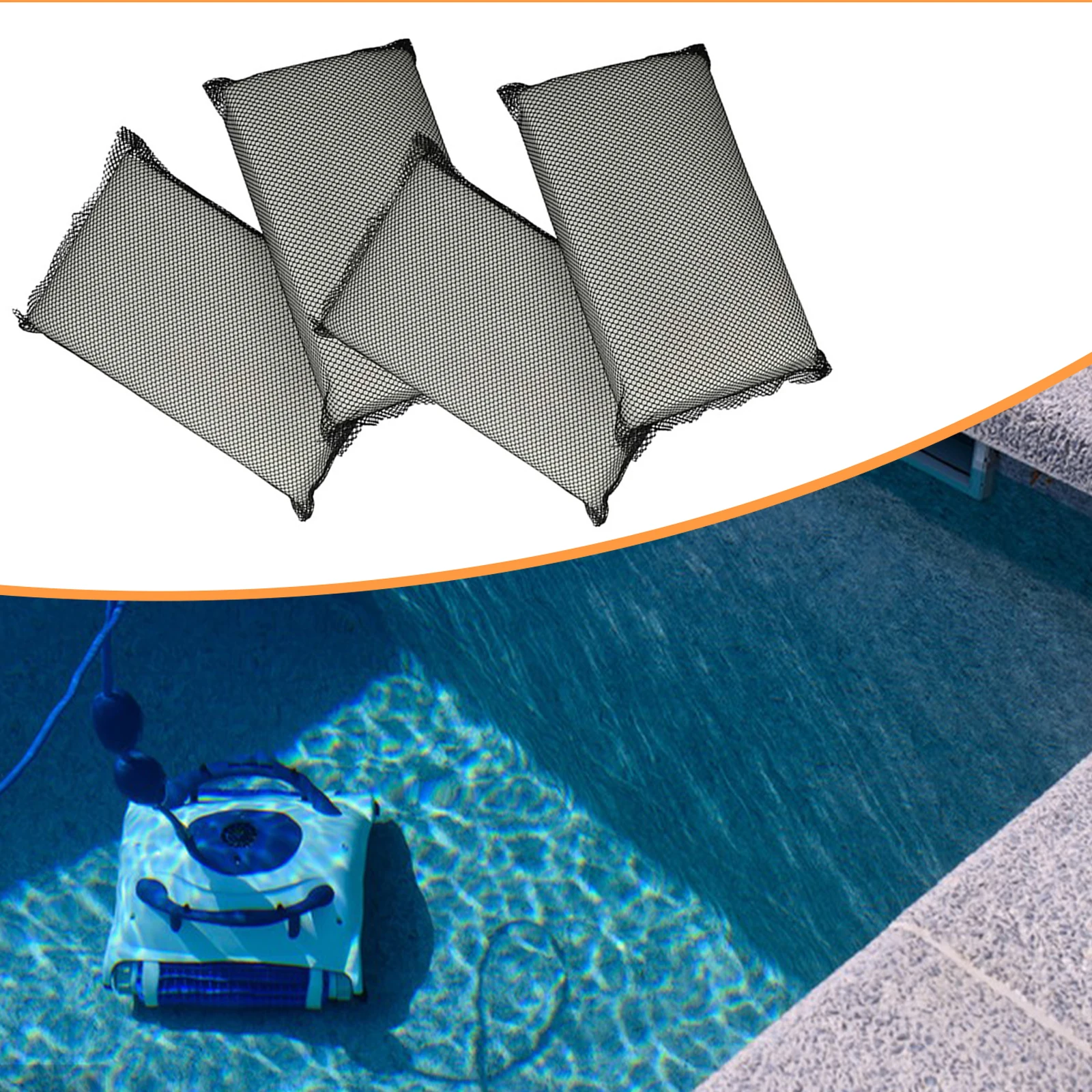 4Pcs Robotic Pool Cleaner Filter Pads Robotic Cleaning Device Components Washable Automatic Pool Vacuum Parts Easy Installation