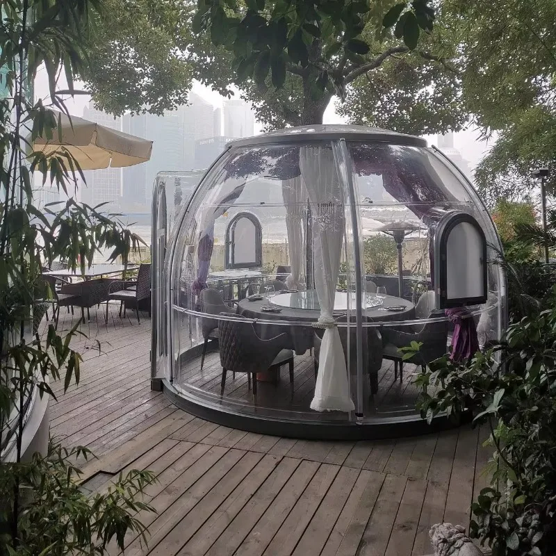 Dome Prefab Bubble House Starry Sky Tent 3m 5m 8m Transparent PC Geodesic Dome for Outdoor Resort Sale