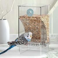 Auto Bird Feeder Cup No Mess Bowl Cage Automatic Feeding Canary Parrot  Food Container Cage Accessories For Small Parakeets