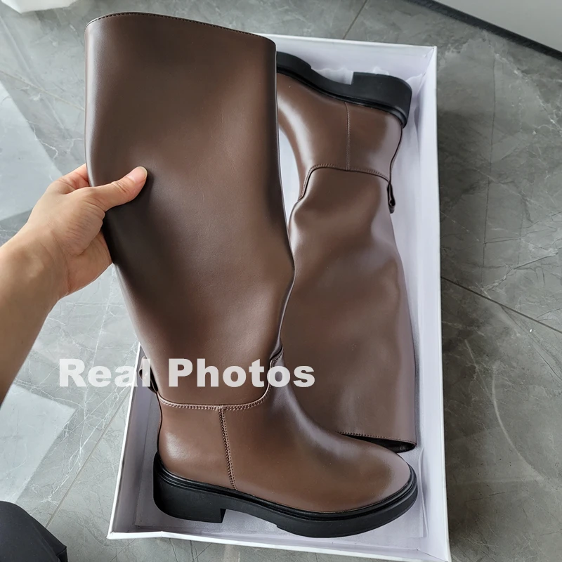 FEDONAS-Bottes Hautes en Cuir group pour Femme, Chaussures à Talons Optiques, Chaudes, pour Moto, Automne et Hiver, 2024 Ins