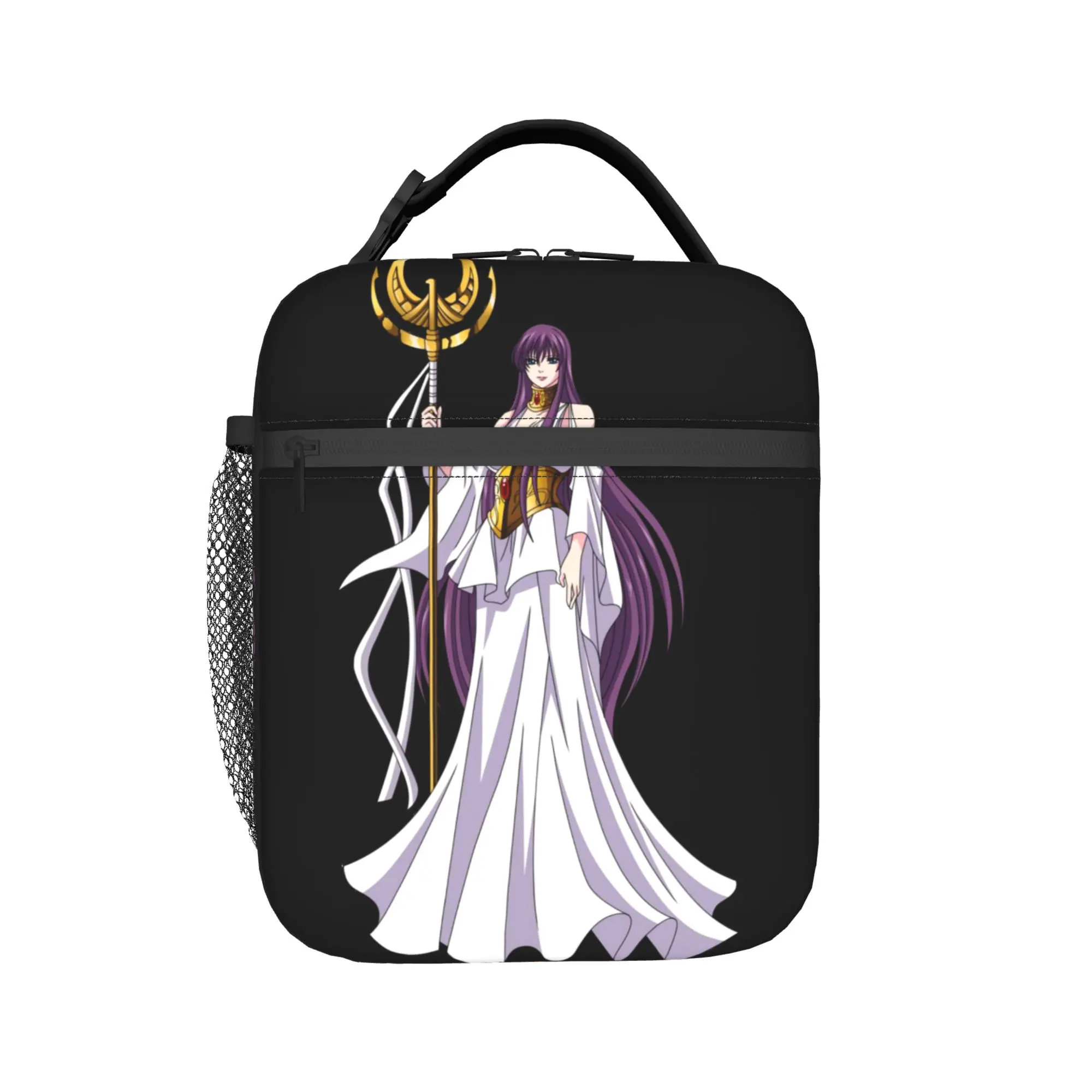 

Custom Saint Seiyas Insulated Lunch Bags for School Office Cartoon Portable Thermal Cooler Bento Box Unisex