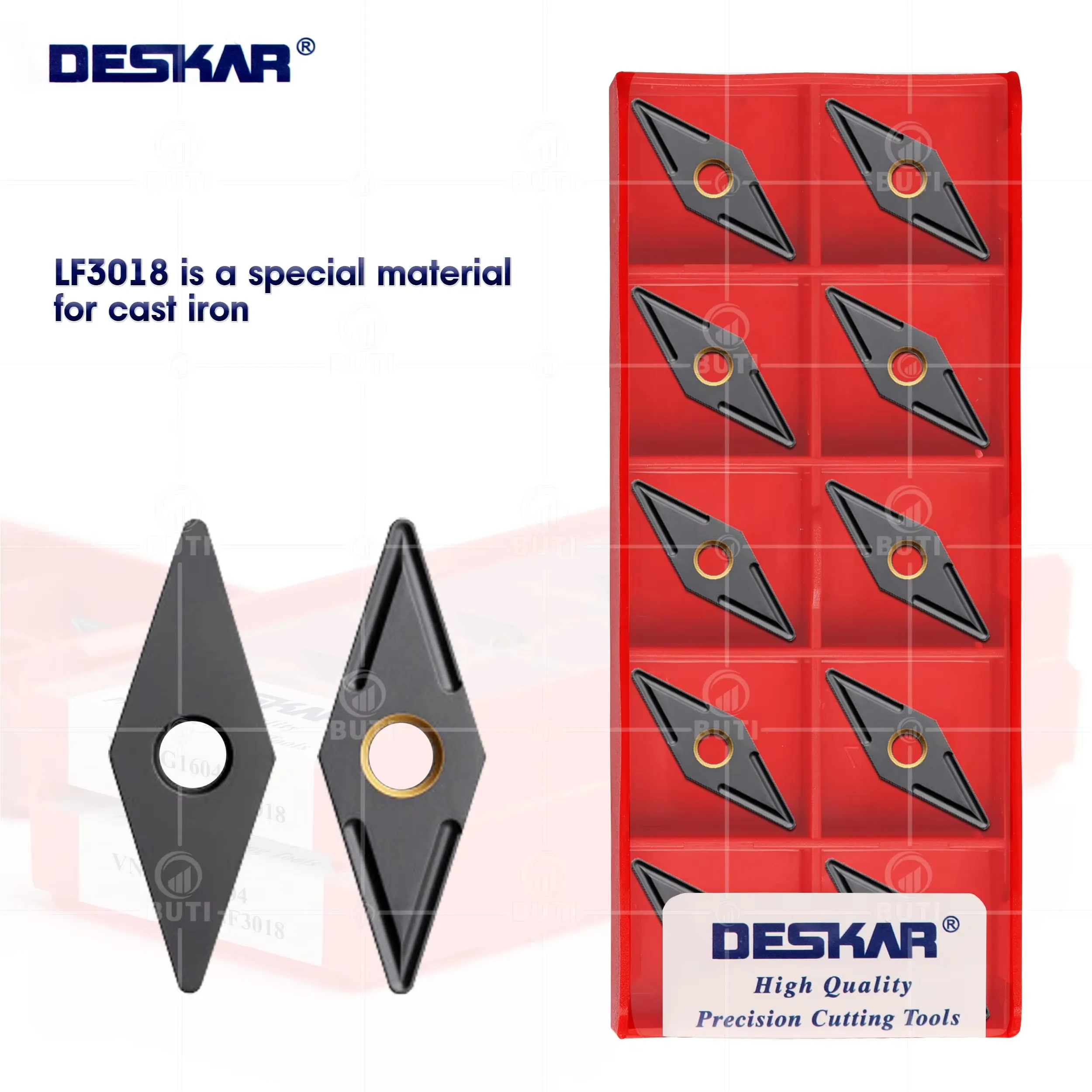 

DESKAR 100% Original Turning blades VNMG160404 VNMG160408 VNMA160412 LF3018 CNC Lathe rhombus CuttingInse External turning Tool