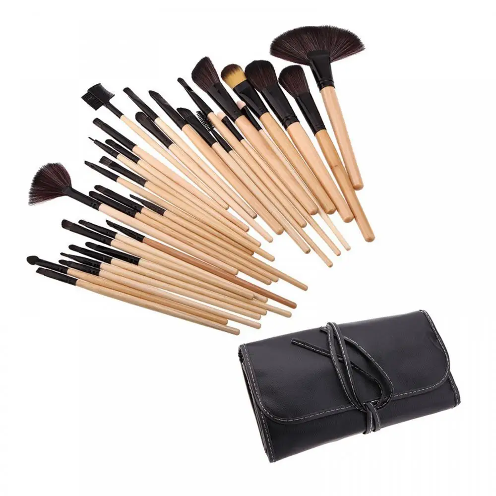 

Pincel de Maquiagem Make Up Brushes Profissional of Makeup Brush set + Black Leather Bag