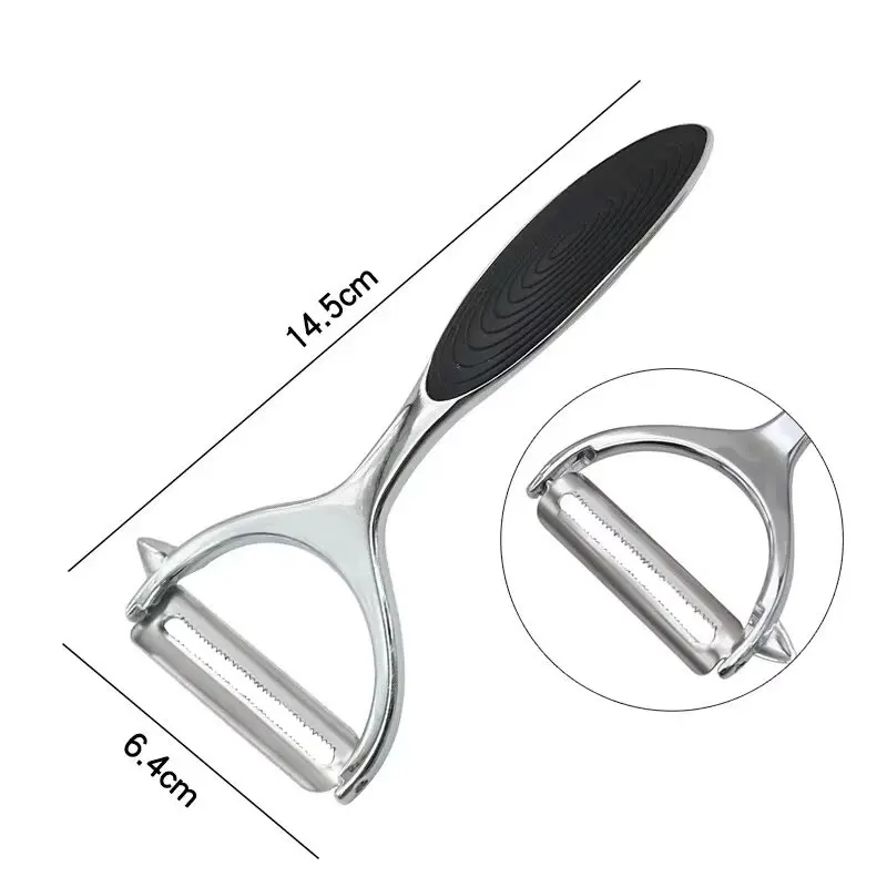 1PC Edelstahl Gemüse Schäler Kartoffel Schäler Multi-funktion Karotte Reibe Obst Werkzeuge Küche Zubehör Küche Pelador – Detail 2