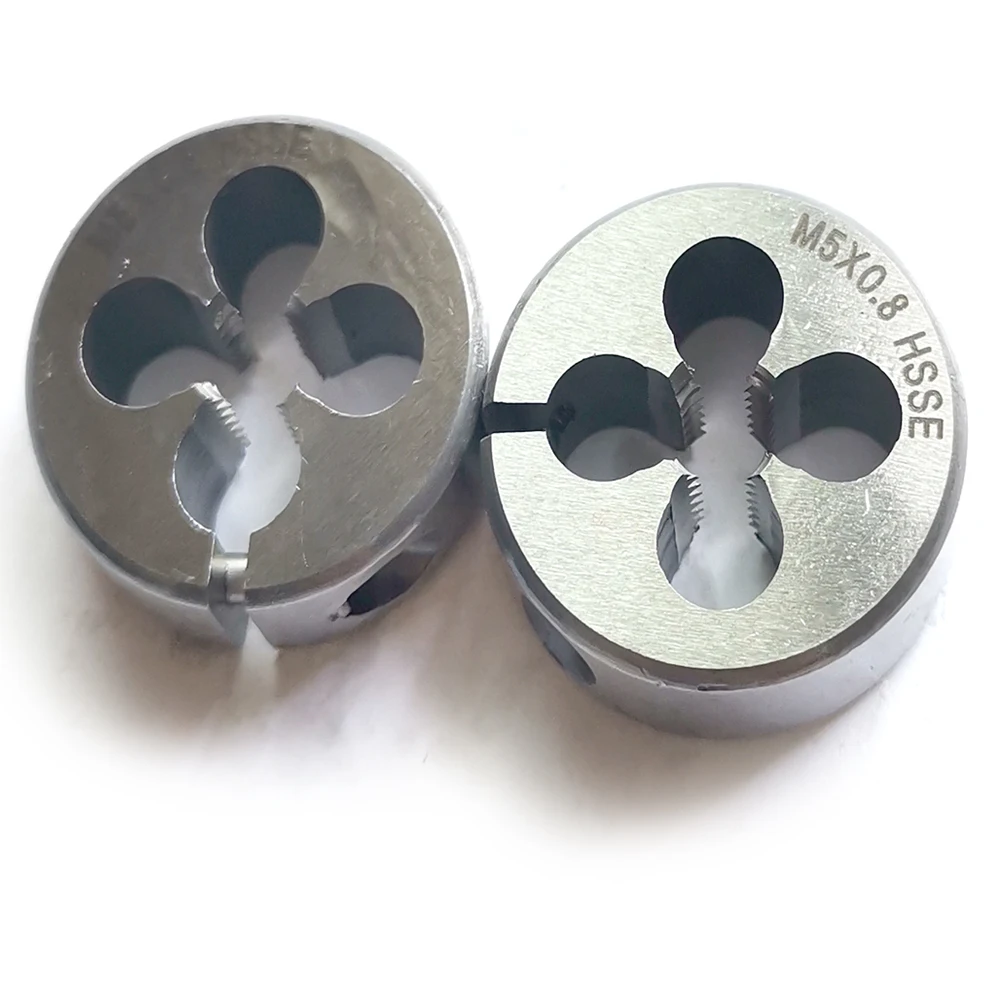 HSSE Round Split Die Adjustable thread dies M2 M2.2 M2.3 M2.5 M2.6 M3 M3.5 M4 M4.5 M5 M5.5 M6 M7 M8 M9 M10 M12 14 M16 for steel