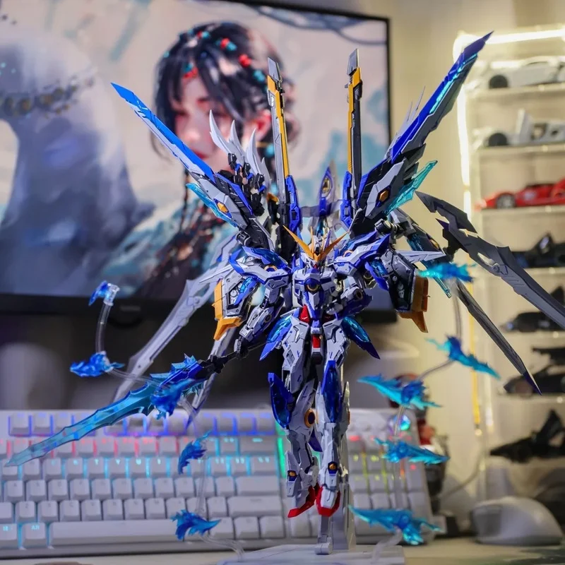 ZZA 1/100 Scale Robot Toy Assembly Model Flame-On Alloy Skeleton Special Features Mecha Collectible Action Figure