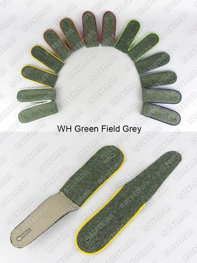 Reproduction Cosplay German WH Shoulder Straps in Green Field Grey in Pair Reenactment Nordland 1944