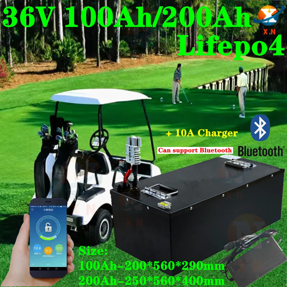 

36V 100Ah 200Ah Batterie Trotinette Electrique Lifepo4 Battery for Travel Trailers Boat Trolling Motors Yachts Motorhomes