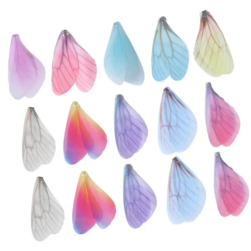 50Pcs/100Pcs Fairy Dragonfly Wings Earrings Chiffon Dragonfly Wing Earrings DIY Jewelery Making Charms Ornament Artificial Wings