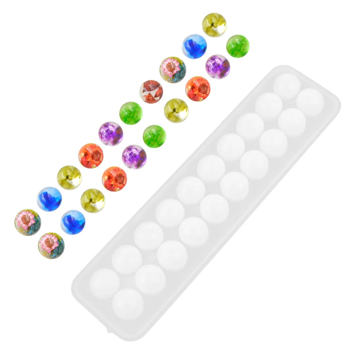 

Exquisite Round Beads Silicone Mold Transparent for Jewelry DIY Crafts Pendant Earrings Necklace Bracelets Making Project