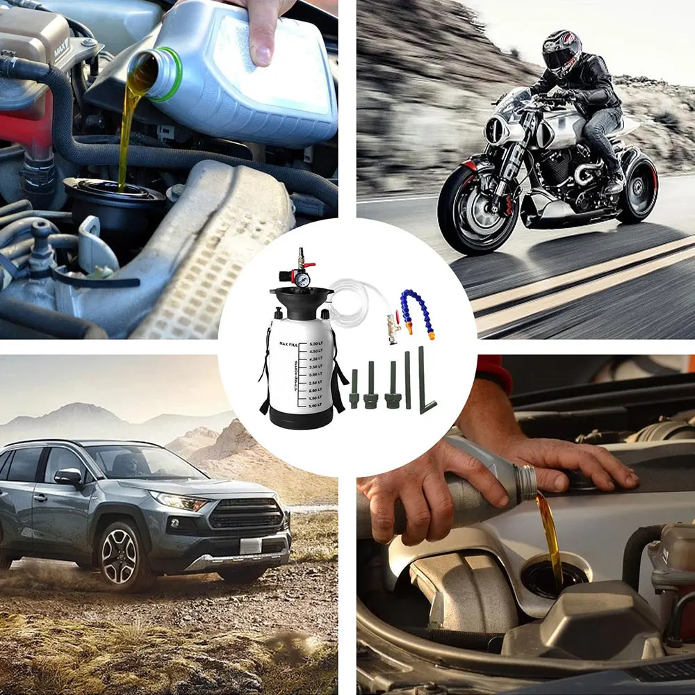 Podofo 5L Ölpumpen-Abzieher mit Adaptern, Pneumatischer Füller, Automobil-Getriebefüller, Flüssigkeitsabzieher für Getriebepumpe – Detail 1