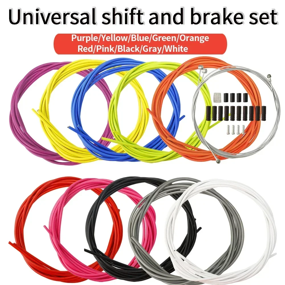 MTB Mountain Folding Road Bicycle Shift Brake Cable Set Size 4mm 5mm Line Tube Multiple Colour Bike Universal Accessories Parts