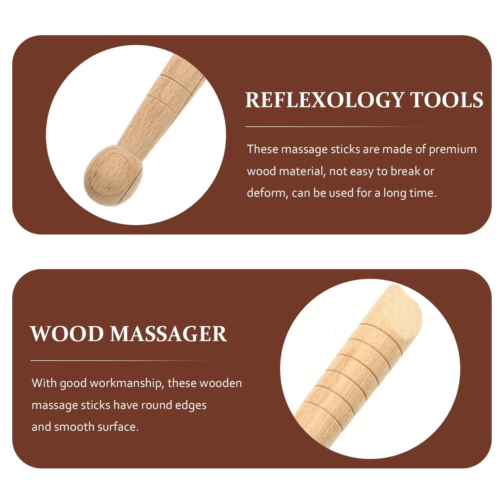 3 pçs vara de massagem de madeira para pé mão corpo acupressão reflexologia ferramenta alívio muscular massageador de madeira natural varas rápidas