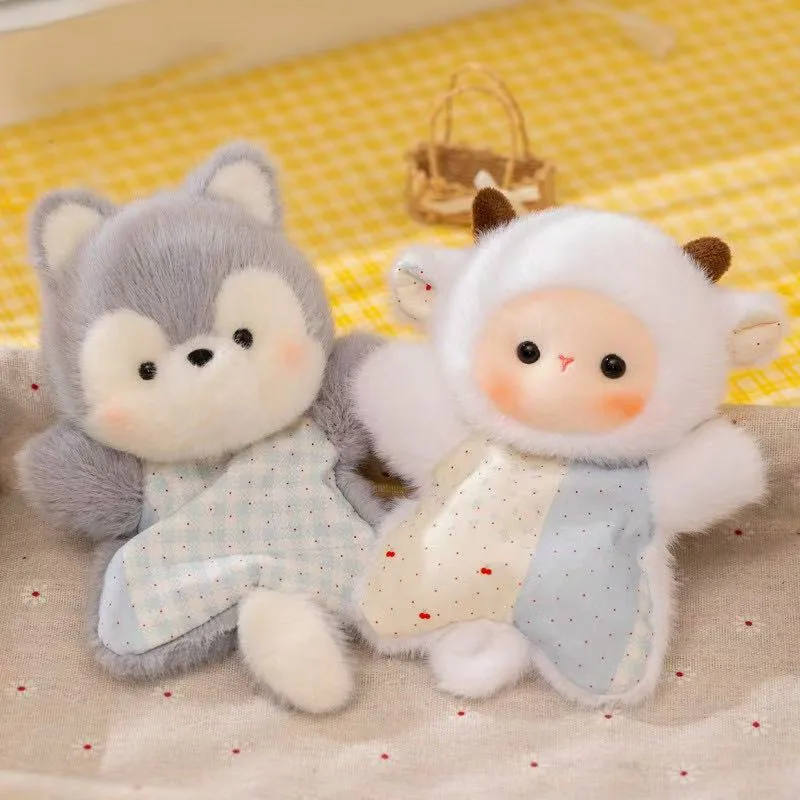 

15cm Kawaii Fluffly Lazy Little Animals Plush Toy Cartoon Soft Stuffed Animals Supine Panda Cute Mouse Pad Healing Pinch Decor