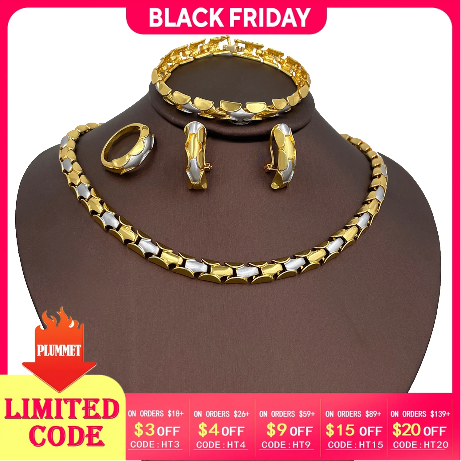 

Italian Brazilian Jewelry Set For Women Wedding Jewellery Thin Chain Daily Wear Bride Women Accessories Gifts