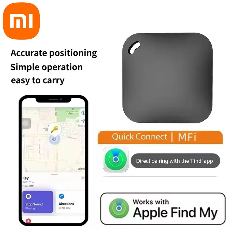 Xiaomi Smart Bluetooth GPS Tracker Works with FindMy APP Anti Lose ReminderDevice for Iphone Replacement Locator MFI Rated