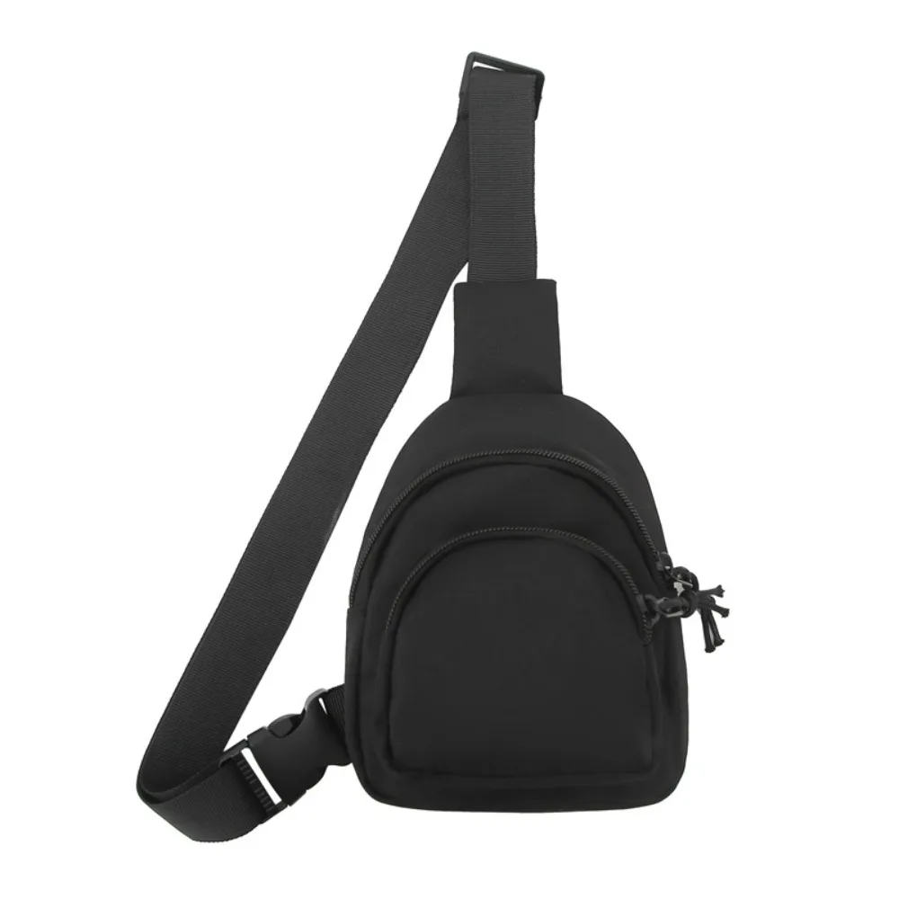 

Fashion Solid Color Men Crossbody Bag Mini Multifunctional Sports Chest Bag Nylon Japanese Style Shoulder Bag Fitness