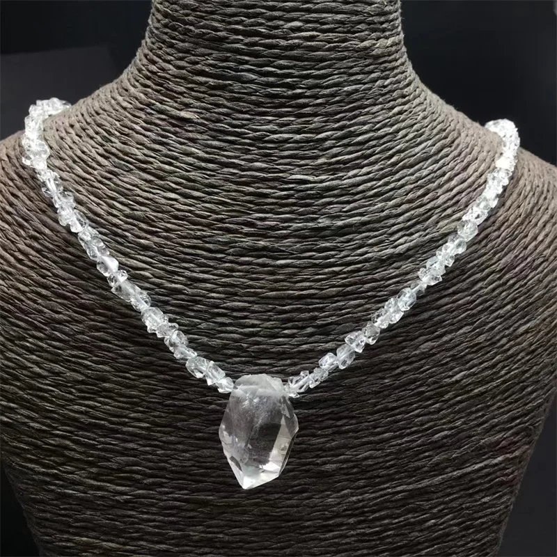 

Natural Herkimer Diamond Necklace Reiki Healing Energy Gemstones High Quality Jewelry For Man Women Gift