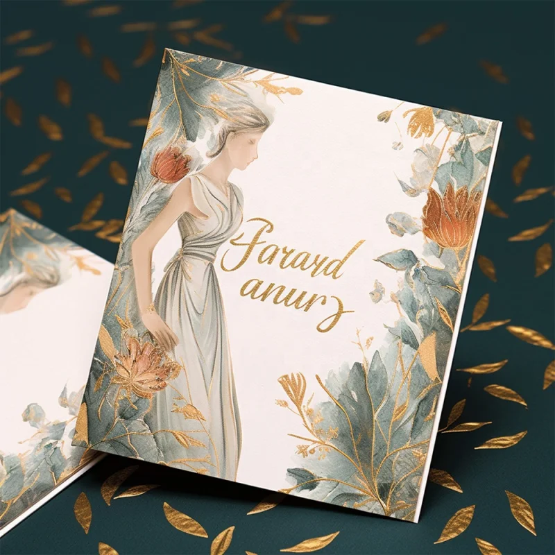 20 0.Zhang.Custom.Code Luxury Custom 600G Thick Paper Thank You Post Card With Foil Logo