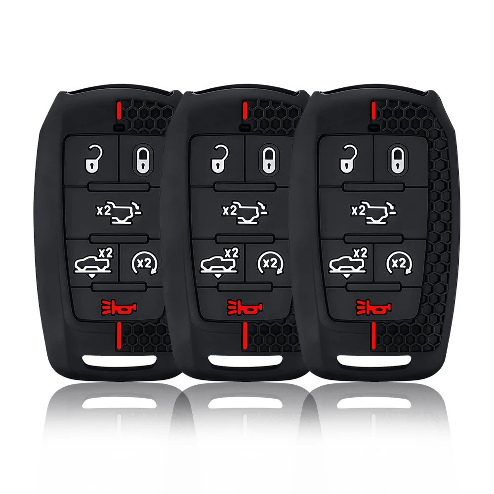 Silicone Car Key Case Remote Fob Cover for Dodge RAM 1500 2500 3500 4500 5500 Pickup 2019-2022 Keychain Accessories Shell
