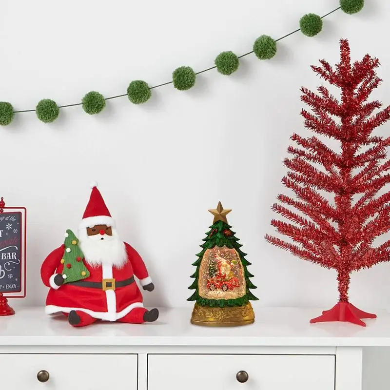 Christmas Tree Crystal Lamp PVC Snow House Lightnight Decorative Lamps Christmas Tree Decorative Lamps Santa Crystal Ball Light