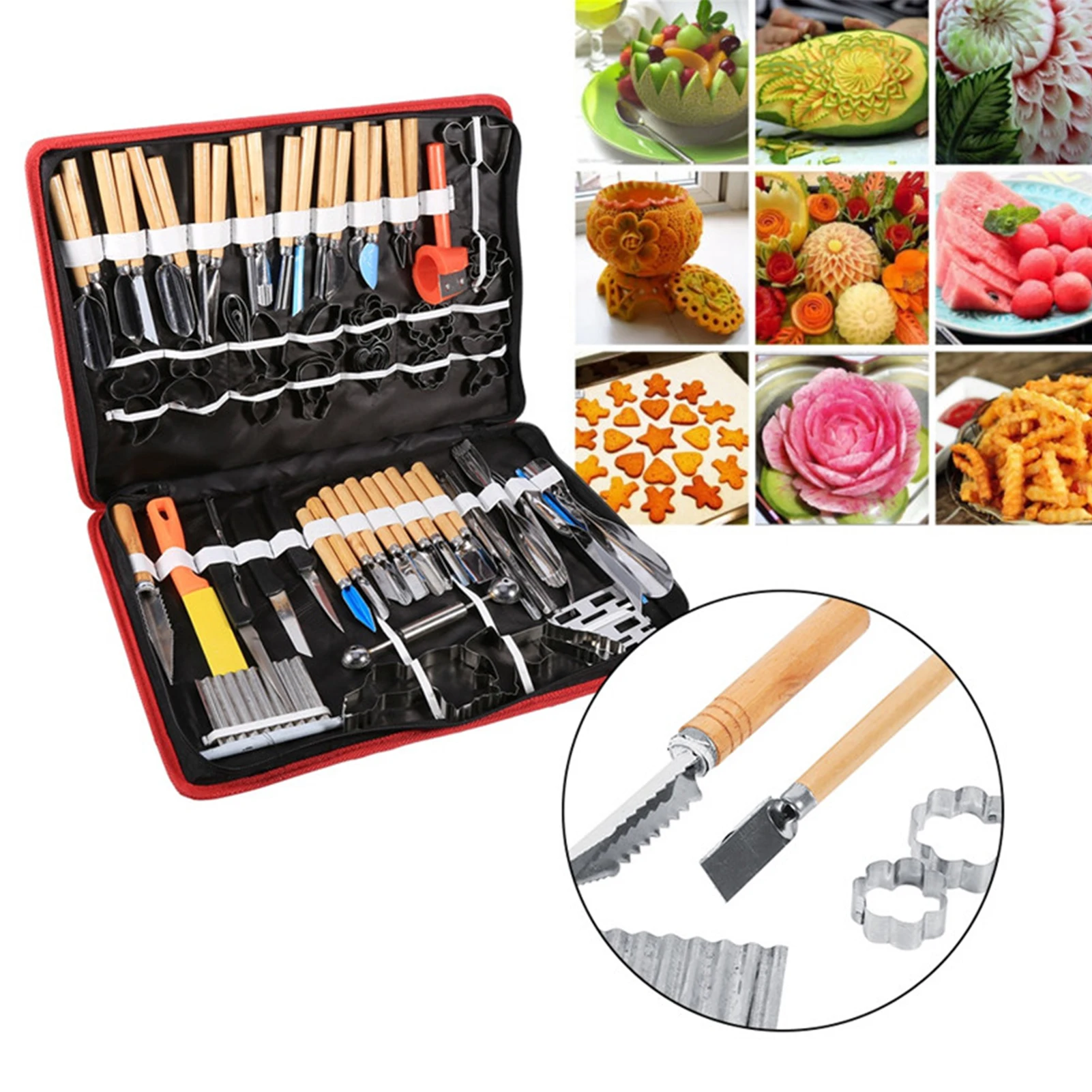 Vegetable Garnishing Tool /Set Culinary Carving Peeling Tools Kit For Fruit Vegetable Garnishing Cutting Slicing