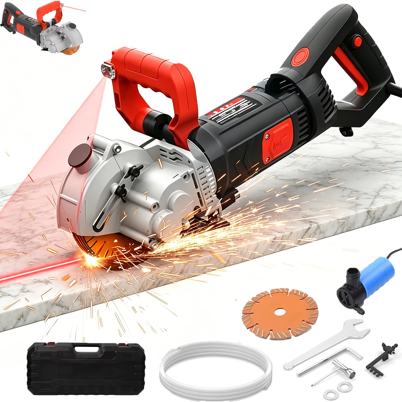 Machine à rainurer murale 4800W, découpeuse de béton 133MM, machine à rainurer électrique avec visée laser, outil de découpe circulaire puissant