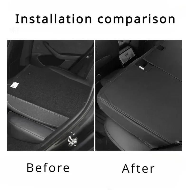 Rear Seat Protection Pads For Tesla Model Y/3/3+ 2017-2024 Rear Trunk Seats Back Mats Leather Pet Mats For Model 3 Highland 2024