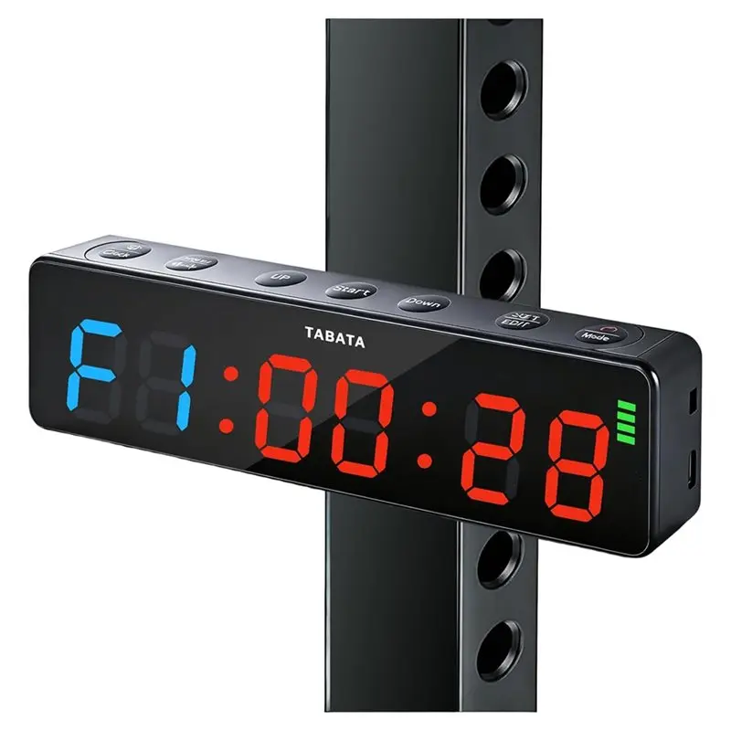 WORTHOWN-Digital Fitness Clock Rechargeable Small Gym Timer Clock With Powerful Magnet Countdown Countup Tabatas EMOM FGB