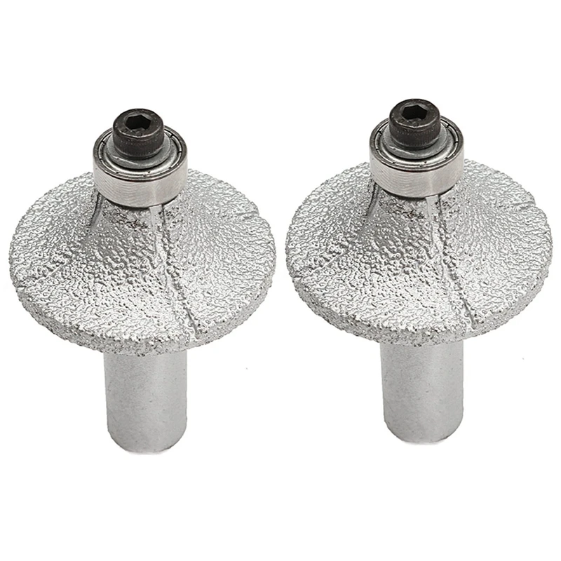 2Pcs 1/2Inch Diamond Router Bit Wheel Half Bullnose For Hand Profiler Marble Granite