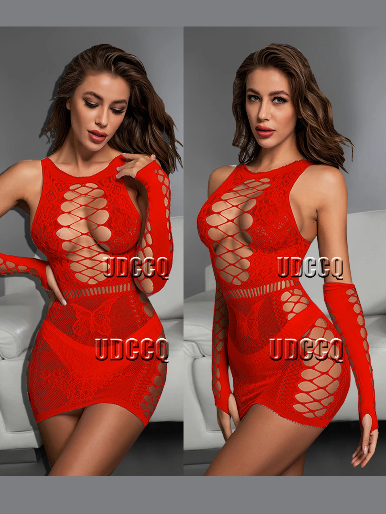 Sexy Sleepwear Babydoll BODYSUIT lingerie sexy hot erotic Temptation strapless BODYSUIT long sleeve Catsuit dress+gloves