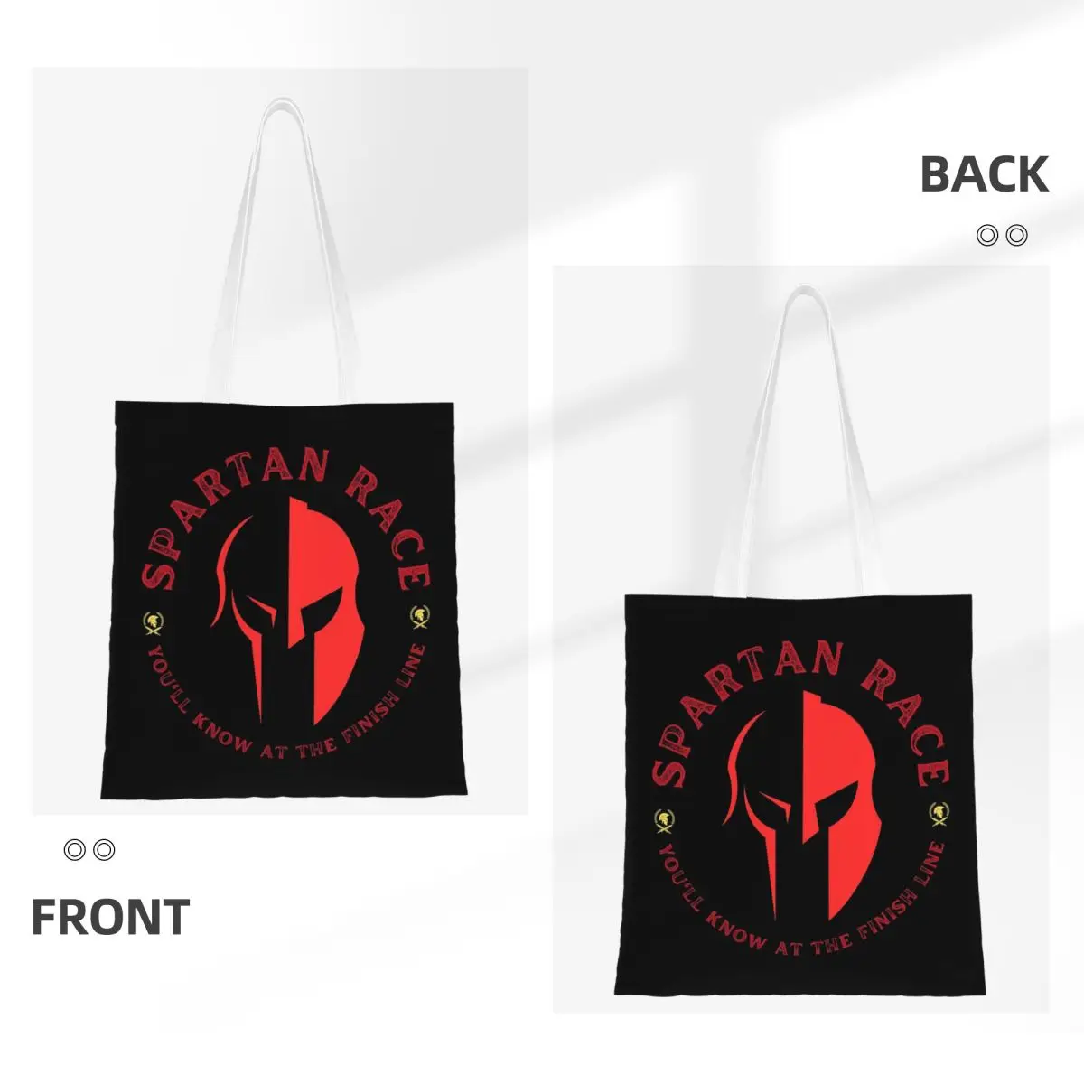 Spartan Race Sparta Spirit  Shopping Bags Ladies Canvas The Tote Bag Reusable Women Shoulder Tote Travel Handbag