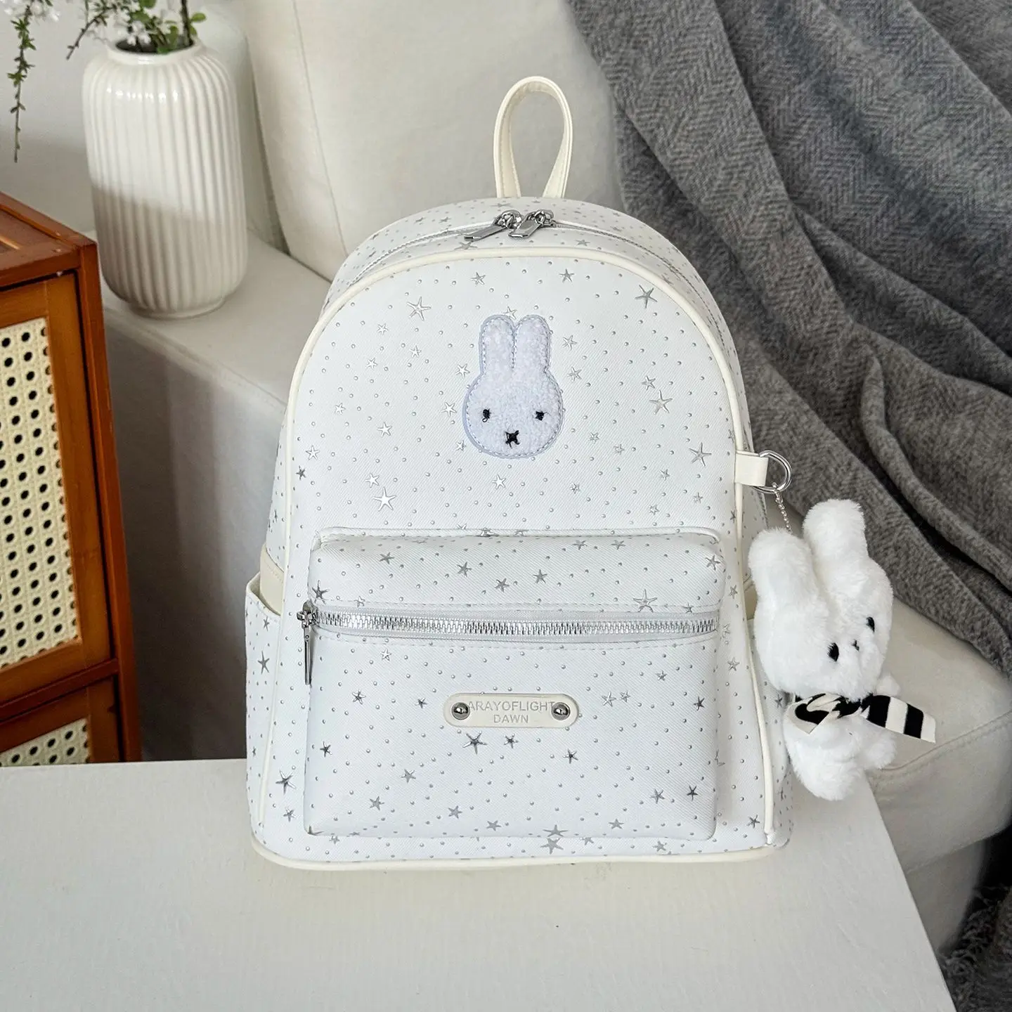 

New Style Miffy Good Looks Lovable Wave Point Star Rabbit Be All match Student Backpack Knapsack Lovely Cartoon Kawaii cute 2026