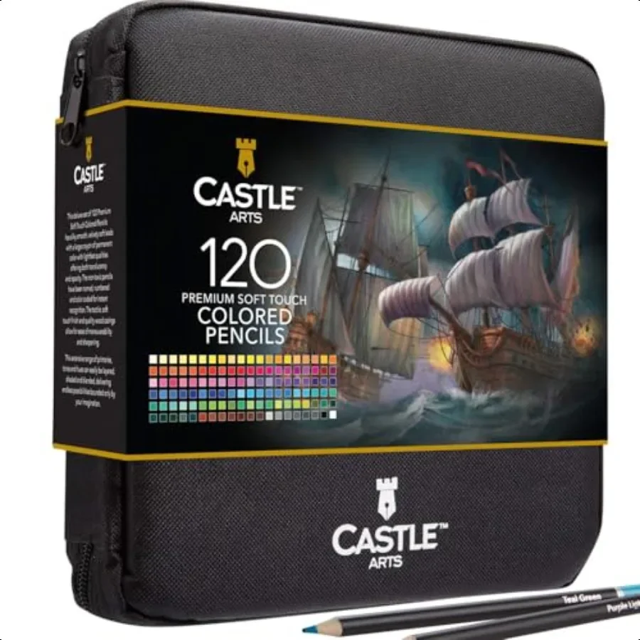 

120 Colored Pencils with Zipper Quality Soft Coloured Leads for Adult Artists Profionals and Colorists In Zipper Pouch