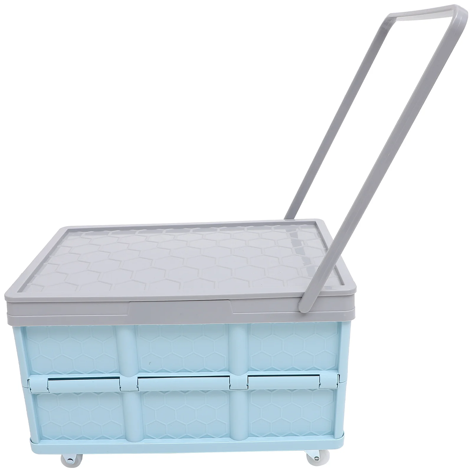 Folding Storage Boxes Collapsible Containers Crate 60 Gallon Foldable Plastic Crates for Trash Can with Lid